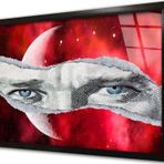 Tablosan Türk Bayrağı Ve Atatürkün Gözleri Çerçeveli Cam Tablo