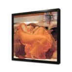 Tablosan Turuncu Elbiseli Kadın Çerçeveli Cam Tablo 50X50 Cm Cb13158