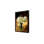 Tablosan Vazoda Beyaz Çiçeklerin Dansı Çerçeveli Mdf Tablo 20 X 30 Cm Ma03608