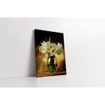 Tablosan Vazoda Beyaz Çiçeklerin Dansı Kanvas Tablo 70 X 100 Cm Ka03608