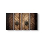 Tabloshop Ahşap Kahverengi Kapı 140x100 cm Tablo