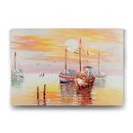 Tabloshop Balıkçı Teknesi 125x80 cm Duvar Tablo