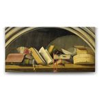 Tabloshop Barthelemy d Eyck Still Life With Books in a Niche 160x80 cm Tablo