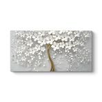 tabloshop Beyaz Gelincik Kanvas Tablo 120 x 60