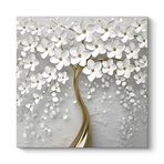 tabloshop Beyaz Gelincik Kanvas Tablo 30 x 30