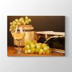 Tabloshop Beyaz Şarap ve Üzüm 60x40 cm Tablo