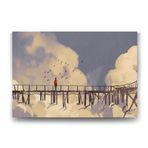 Tabloshop Bulutların Üzerinde Köprü 45x30 cm Tablo