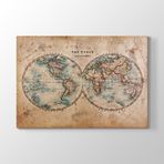 Tabloshop Dünya Haritası Eski 75x50 cm Tablo