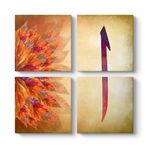 tabloshop Elif Yazılı Kanvas Tablo 103 x 103-4 Parçalı