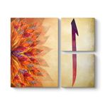 tabloshop Elif Yazılı Kanvas Tablo 88 x 73-3 Parçalı