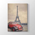 Tabloshop Eyfel ve Kırmızı Araba 40x60 cm Tablo