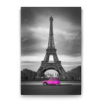 Tabloshop Eyfel ve Pembe Araba 70x100 cm Tablo