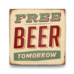 Tabloshop Free Beer Tomorrow 50x50 cm Tablo