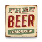 Tabloshop Free Beer Tomorrow 80x80 cm Tablo