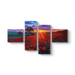 tabloshop Gelincik Yağlı Boya Tablo 115 x 63-4 Parçalı
