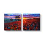tabloshop Gelincik Yağlı Boya Tablo 123 x 60-2 Parçalı