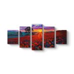 tabloshop Gelincik Yağlı Boya Tablo 127 x 56-5 Parçalı