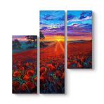 tabloshop Gelincik Yağlı Boya Tablo 96 x 100-3 Parçalı
