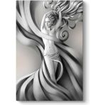 Tabloshop Gümüş Saçlı Kadın 60x90 cm Tablo