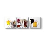 tabloshop İçecekler Panorama Tablo 126 x 40-3 Parçalı