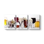 tabloshop İçecekler Panorama Tablo 126 x 55-3 Parçalı
