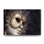 Tabloshop İtalya Venedik Maske 140x100 cm Tablo