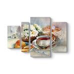 tabloshop Kahvaltı Reprodüksiyon Tablo 119 x 80-4 Parçalı