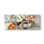 tabloshop Kahvaltı Reprodüksiyon Tablo 156 x 70-3 Parçalı