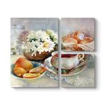 tabloshop Kahvaltı Reprodüksiyon Tablo 88 x 73-3 Parçalı