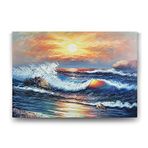 Tabloshop Kayalıklarda Dalga 45x30 cm Tablo