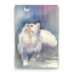 Tabloshop Kedi ve Kelebek 60x90 cm Tablo