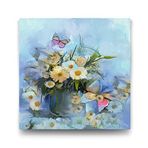 Tabloshop Kelebek ve Çiçek Buketi 100x100 cm Tablo