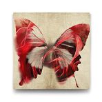 Tabloshop Kırmızı Kelebek 50x50 cm Tablo