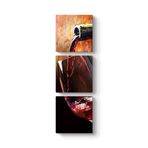 tabloshop Kırmızı Şarap Kadeh Vertica Tablo 60 x 186-3 Parçalı