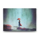 Tabloshop Kırmızı Şemsiyeli Kız 125x80 cm Tablo