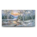 Tabloshop Kış Orman Manzarası 60x30 cm Tablo