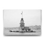 Tabloshop Kız Kulesi Siyah Beyaz 60x40 cm Tablo