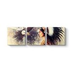 tabloshop Kızılderili ve Kartal Tablo 156 x 50-3 Parçalı