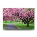 Tabloshop Lila Çiçekli Ağaç 125x80 cm Tablo