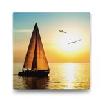 Tabloshop Martılar ve Tekne 100x100 cm Tablo