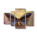 tabloshop Modern Kelebek Tablo 119 x 80-4 Parçalı