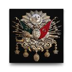 Tabloshop Osmanlı Devlet Arması Tuğra 40x40 cm Tablo