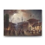 Tabloshop Osmanlıda Çarşı Meydanı 140x100 cm Tablo