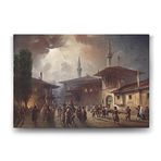 Tabloshop Osmanlıda Çarşı Meydanı 75x50 cm Tablo