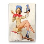 Tabloshop Pin Up Cowgirl 100x140 cm Tablo