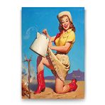 Tabloshop Pin Up Girl Kovboy 50x75 cm Tablo