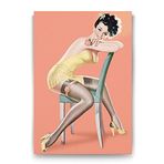 Tabloshop Pin Up Girl Sandalye 70x100 cm Tablo