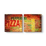 tabloshop Pizza Panorama Tablo 123 x 60-2 Parçalı