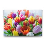 Tabloshop Renkli Lale Buketi 125x80 cm Tablo