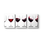 tabloshop Şarap Bardağı Panorama Tablo 126 x 55-3 Parçalı